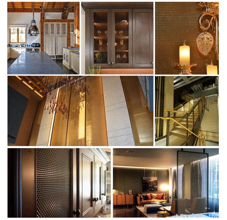 Kim loại trang tr&iacute; Crimped Stainless Steel Flat Wire Screen Mesh cho tủ đồ nội thất 2