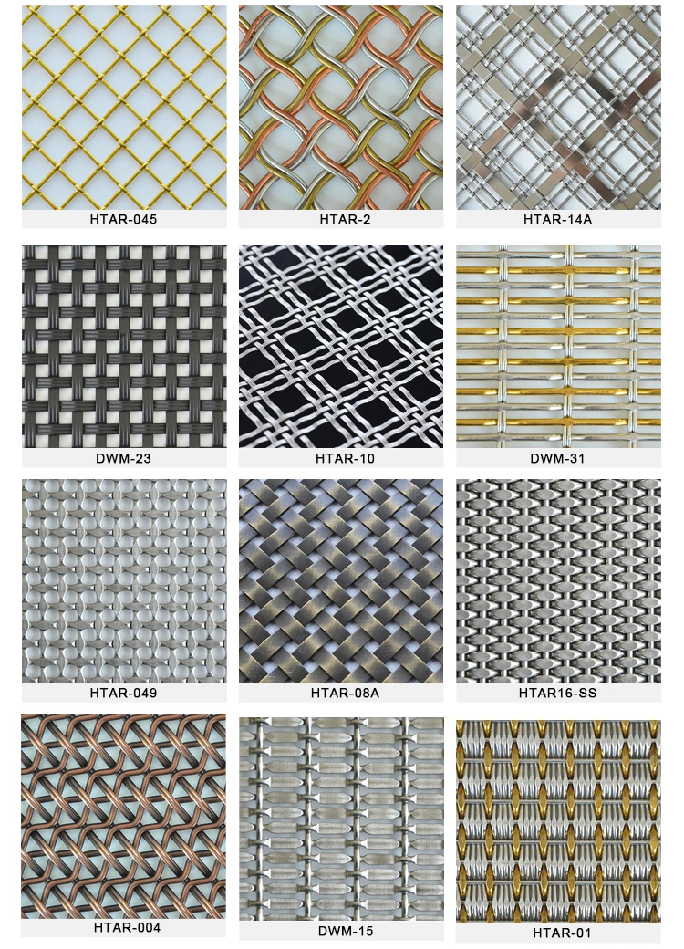 Kim loại trang tr&iacute; Crimped Stainless Steel Flat Wire Screen Mesh cho tủ đồ nội thất 1