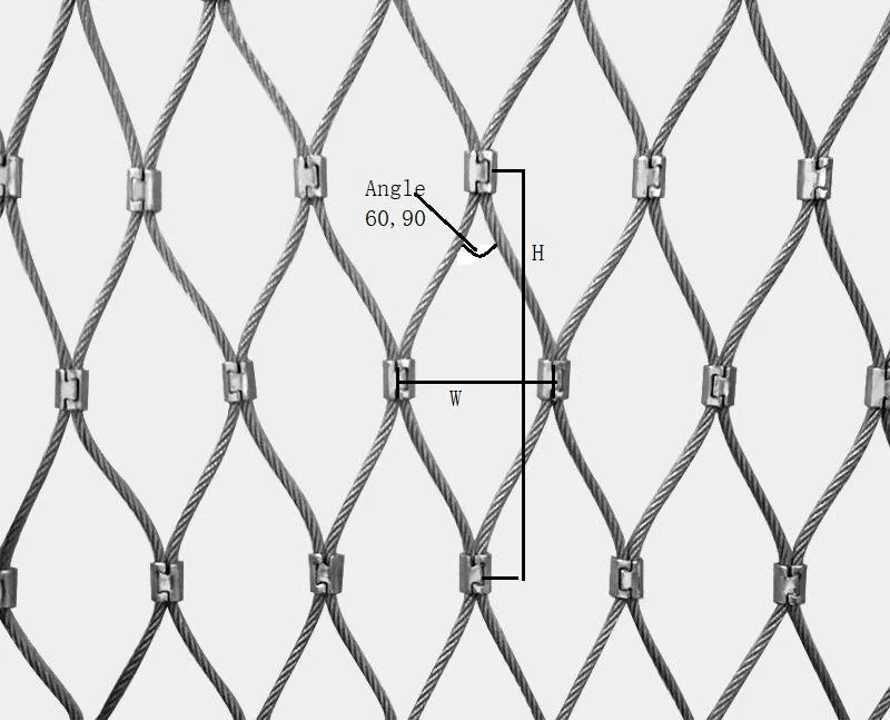 Bảo vệ chuồng động vật vườn thú Stainless Steel hàng rào màn hình lưới mở rộng Web dây cáp dây cáp lưới 3