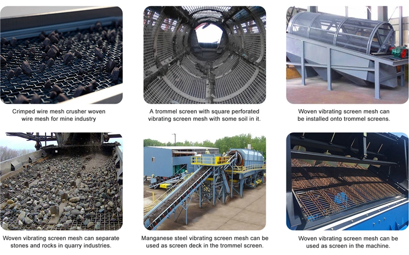 Cao độ kéo 65 Mn Quarry Rock Crusher Crimped Wire Woven Screen Mesh cho rung 6