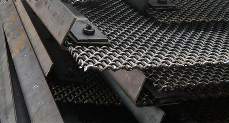 Cao độ kéo 65 Mn Quarry Rock Crusher Crimped Wire Woven Screen Mesh cho rung 5