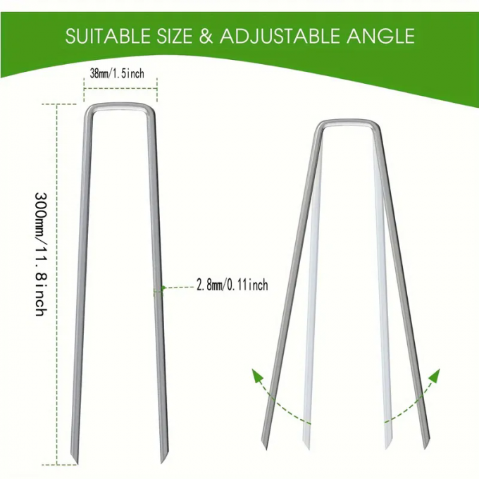 Mạng côn trùng cố định Peg cỏ bảo vệ SOD Staples thép kẽm móng vườn 2