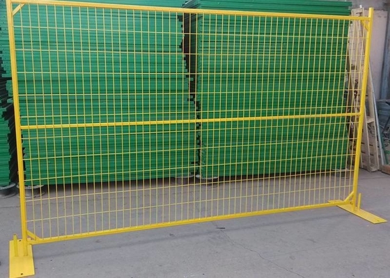 Chiều cao 1,8m Bột màu vàng phủ Canada Hàng rào lưới tạm thời