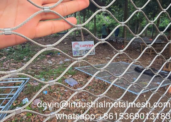 Thép không gỉ 304/316 7 * 7 Zoo Wire Mesh hàng rào Green Wall Mesh Safety Net Stainless Steel Rope Mesh