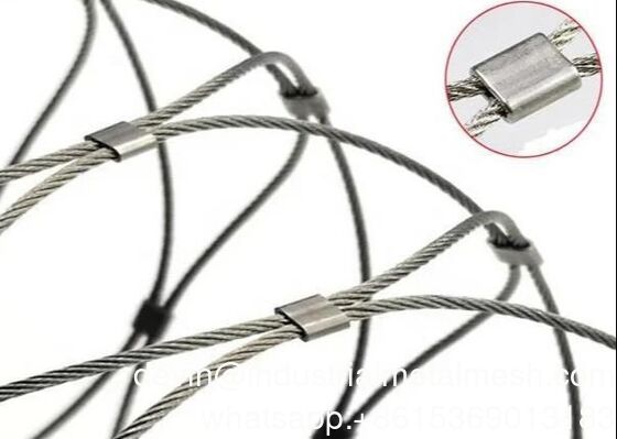 304 Stainless Steel Wire Flexible Cable Rope X-Type Infill Rope Mesh Balustrade Protective Net for Handrail