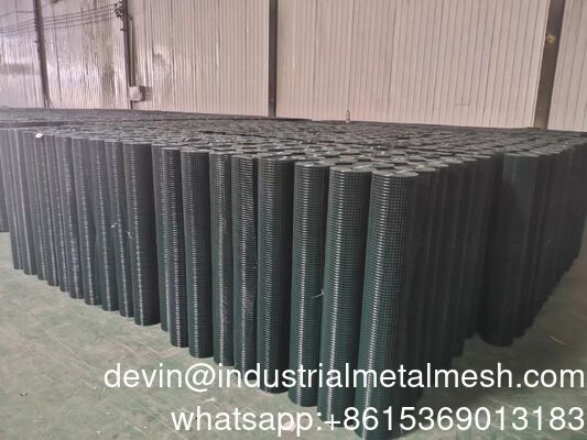 Đan nhựa PVC phủ phủ màu đen giá rẻ Welded Wire Mesh Roll 1m X 30m