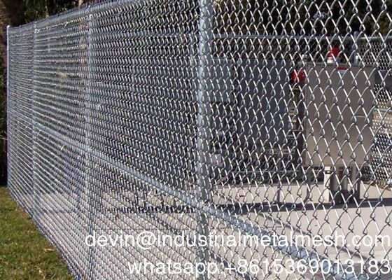 Thép kim cương kim cáp lưới cổng kim loại PVC dây chuyền liên kết hàng rào cột