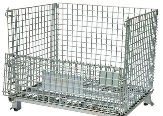 Thùng chứa sợi lưới gấp cứng Thùng chứa kim loại thép gấp để lưu trữ