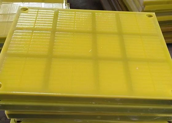 Tấm màn hình polyurethane PU lưới màu vàng có móc cho tôi rung