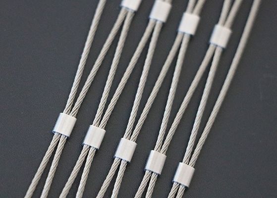 SS316 Ferrule Diamond Flexible Inox Stainless Steel Wire Cable Net Rope Mesh