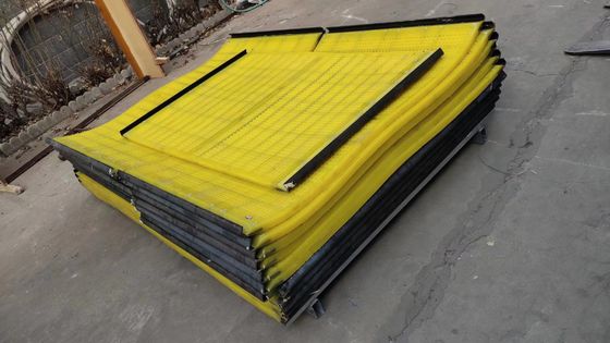 Tấm màn hình polyurethane PU lưới màu vàng có móc cho tôi rung