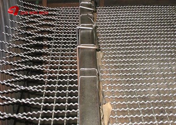 Sức mạnh kéo cao 8x13mm mở thép không gỉ Crimped Wire Mesh