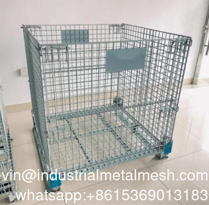 Capacity Warehouse Mesh Box Wire Cage Metal Bin Storage Container