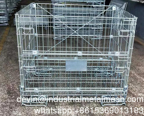 Heavy Duty Customized Logistic Collapsible Foldable Wire Mesh Roll Cage cho giao hàng nhanh