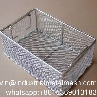 Chèn Giỏ Vận Chuyển Khay Chứa Thiết Bị Y Tế Đánh Bóng Nhôm Lưu Trữ Khử Trùng Lưới Dây Uốn Sóng Làm Sạch Siêu Âm
