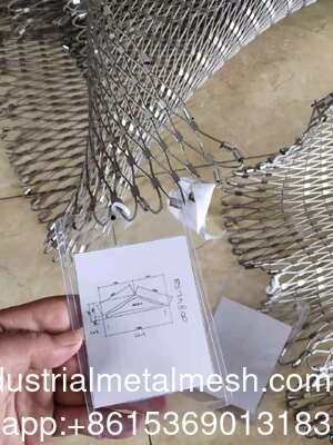 Lưới cáp thép không gỉ 316 hình kim cương, đường kính dây 2MM, kích thước 80*80MM, bán buôn, dệt theo yêu cầu, dùng cho an toàn sàn đáp
