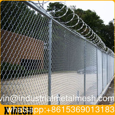 PVC phủ sợi dây chuyền hàng rào 1.8m chiều cao x 30m cuộn để bảo vệ chu vi