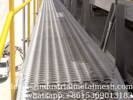 Tấm lưới chống trượt Tec-Sieve/Tấm lưới lối đi kim loại đục lỗ/Tấm lưới hành lang an toàn