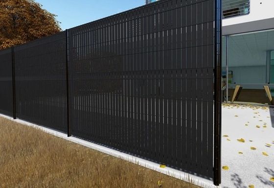 8 foot Privacy Curved Metal Fence 2.43m Panel Height 3d