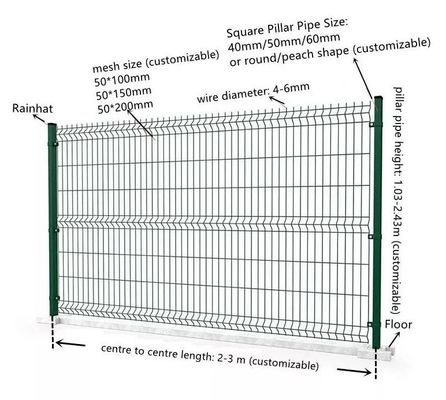 Bảo mật cao 3d Curved Wire Mesh hàng rào ủ ủ ủ ủ ủ ủ ủ ủ