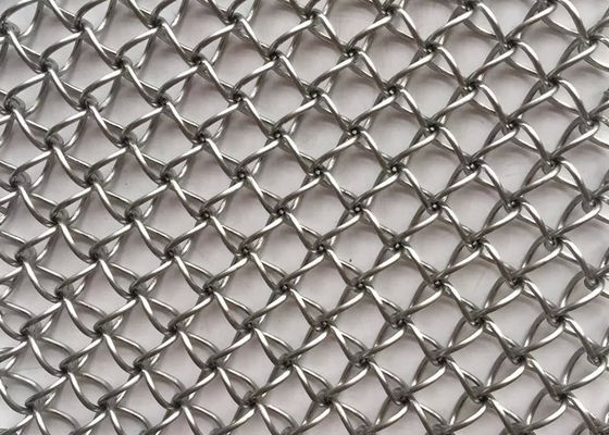 Mặt tiền 20m Màu tự nhiên Crimped Woven Wire Mesh 2.5mm Titanium Plating