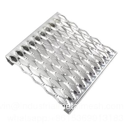 Đánh lỗ kim cương hạng nặng Grip Strut Plank Catwalk Grating/Grip Structure Perforated Steel Grating