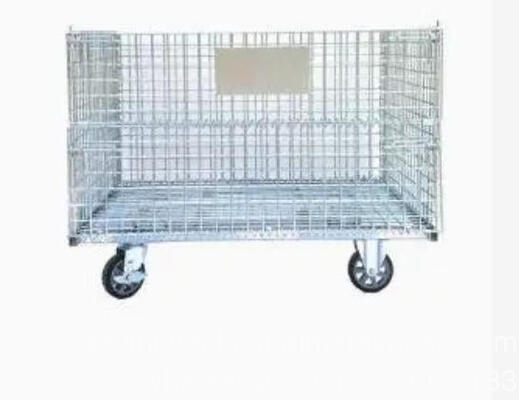 Thùng lưới thép cuộn mạ kẽm có thể gập lại, có thể xếp chồng, ngoài trời, 1200*1000