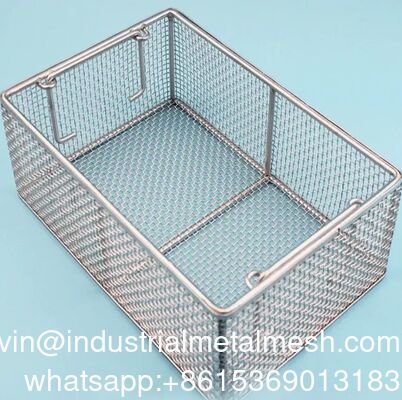 Chèn Giỏ Vận Chuyển Khay Chứa Thiết Bị Y Tế Đánh Bóng Nhôm Lưu Trữ Khử Trùng Lưới Dây Uốn Sóng Làm Sạch Siêu Âm