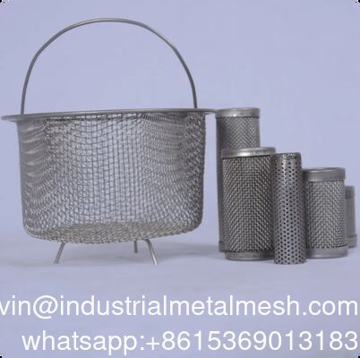 Tùy chỉnh 304 316 316L Stainless Steel Wire Mesh Filter Basket Đặt bể tháo rời để lọc chất lỏng