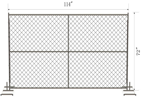 Tấm vải hàng rào liên kết Temp của Mỹ Vải 6 Ft X 8 Ft Chu vi Bảng tuần tra mạ kẽm GAW